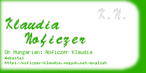 klaudia noficzer business card